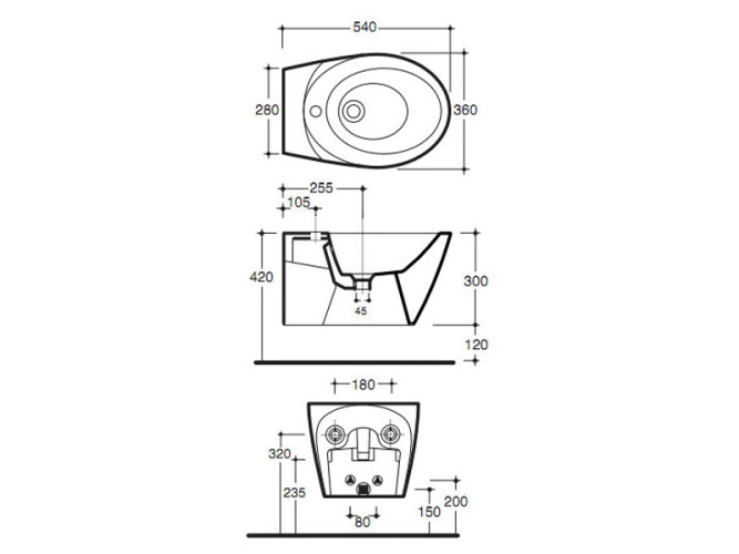 Биде подвесное SIMAS BOHEMIEN BO 19 bia