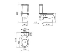 Унитаз напольный - компакт  Jacob Delafon JULY E24541RU-0