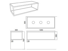 Держатель раковины навесной Scarabeo FRAME 1830/BS/87