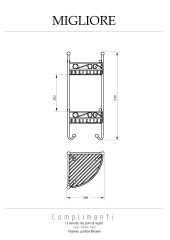 Решетка угловая ажурная, двойная L21xP21xH53 см., хром Migliore COMPLEMENTI