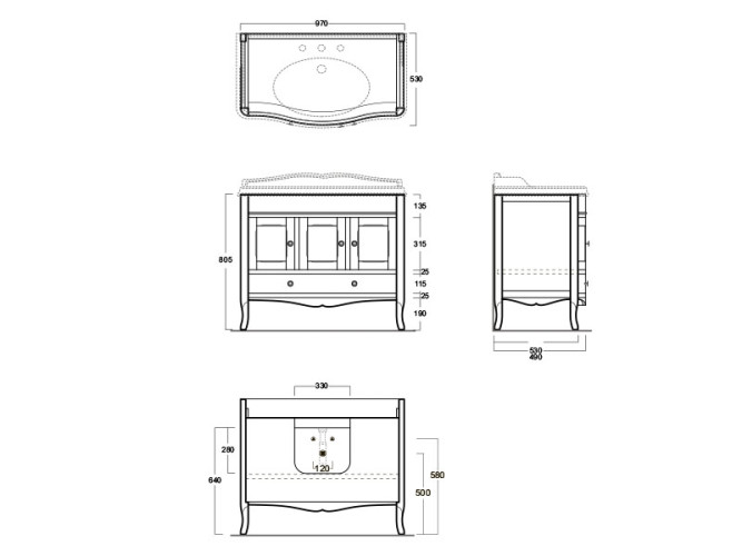 Тумба под раковину SIMAS ARCADE ARMC105 bia