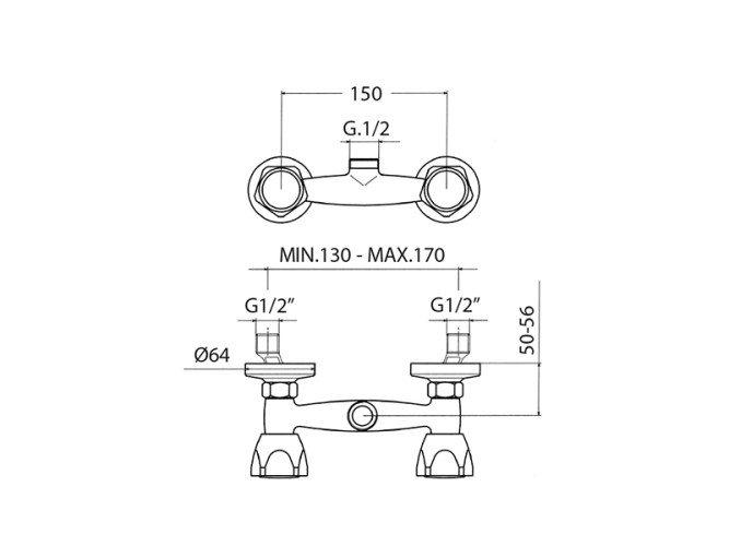 Смеситель для душа MAMOLI ALFA-BETA 3033M000B121
