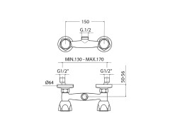 Смеситель для душа MAMOLI ALFA-BETA 3033M000B121