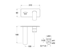 Смеситель для раковины настенный CRISTINA PROFILO PF25646