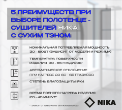 Полотенцесушитель Электрич.кабельный Ника WAY-3 60/40 U