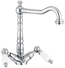 Emmevi Deco Ceramic, смеситель с донным клапаном для раковины, цвет хром