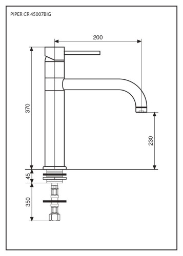 Emmevi Piper, высокий кухонный смеситель с поворотным изливом, цвет хром