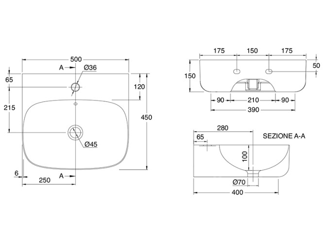 Раковина накладная/  подвесная Scarabeo MOON 5507