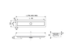 Душевой лоток, 90 cм TECE Tecedrainline 15100099