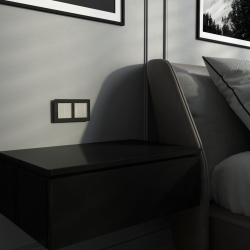 Умный сенсорный выключатель двухклавишный (дымчатый) W4523641