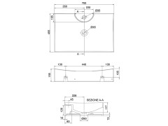 Раковина накладная/  подвесная Scarabeo TSUNAMI 8039/R