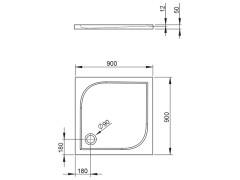 Душевой акриловый поддон RADAWAY DELOS SDC0909-01