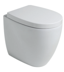 Neroceramica Round, унитаз напольный приставной 50,5х35,5хh41 с сиденьем микролифт, цвет белый