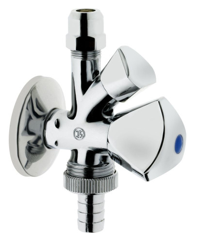 Schlosser, комбинированный угловой вентиль с 3-угольной рукояткой, подключение 1/2", цвет хром