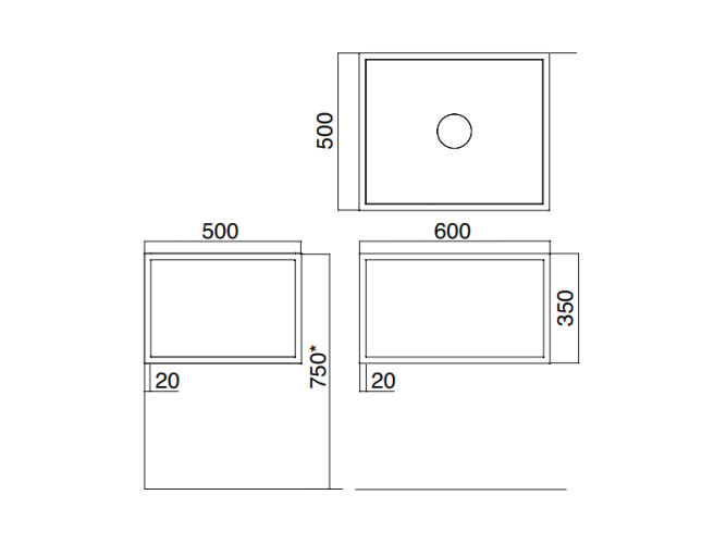 Держатель раковины навесной Scarabeo FRAME 1838/BS/90