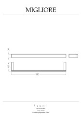 Полотенцедержатель, 58см, золото Migliore KVANT