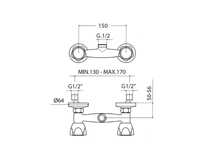 Смеситель для душа MAMOLI ALFA-BETA 3033M000A121