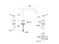 Смеситель для раковины CRISTINA EAST SIDE ES20446