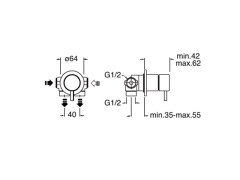 Полный комплект переключателя на 2 выхода CRISTINA TRICOLORE VERDE TV68375