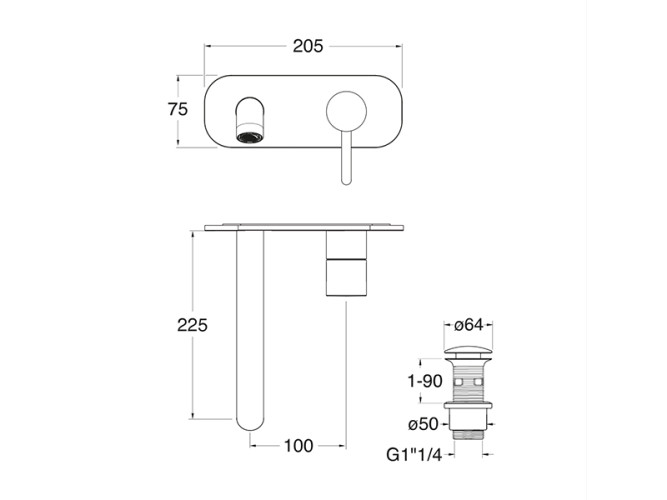 Внешняя часть смесителя для раковины CRISTINA IX IX25828