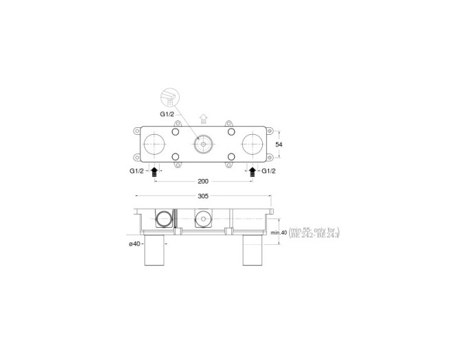 Встраиваемая часть смесителя CRISTINA System CS23300