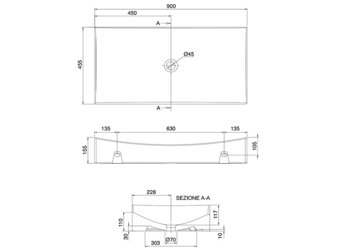 Раковина накладная/  подвесная Scarabeo TSUNAMI 8038