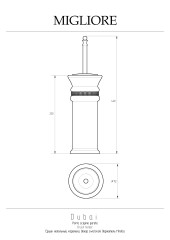 Ершик напольный, керамика белая/Swarovski/декор платина/хром Migliore DUBAI