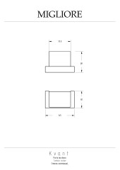 Стакан настенный, золото Migliore KVANT