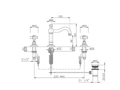 Смеситель для раковины NICOLAZZI D.ANGLAISES 1409BZ18