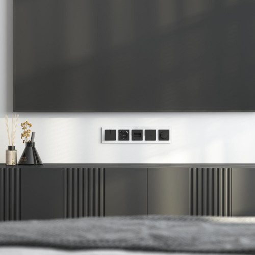 Рамка на 5 постов (белый,стекло) W0051101