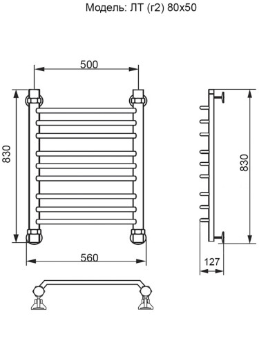 Полотенцесушитель Ника TRAPEZIUM ЛТ (Г2) 80/50