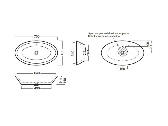 Раковина накладная HATRIA HAPPY HOUR Y0M901