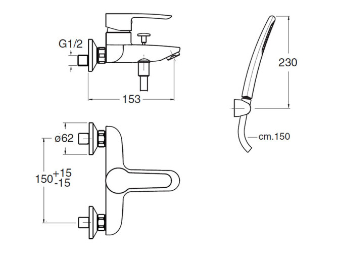 Смеситель для ванны CRISTINA NEW DAY ND10051