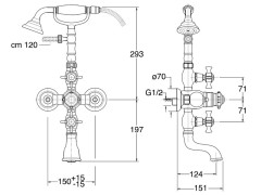 Смеситель для ванны термостатический CRISTINA CANOVA TR100CN46