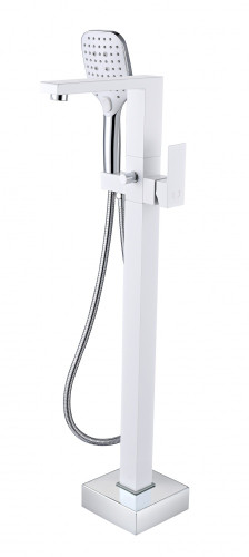 393534-F Смеситель напольный для ванны (БЕЛЫЙ)  (3/1шт)