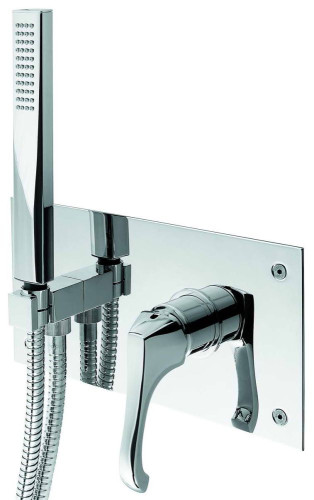 Emmevi Ares, встраиваемый в стену однорычажный смеситель для душа, с панелью и набором для душа, цвет хром