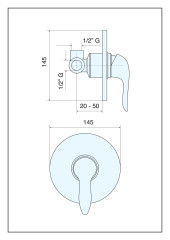 Emmevi Neco, однорычажный встраиваемый смеситель для душа, цвет хром