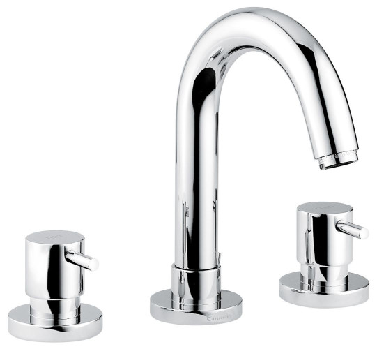 Emmevi Piper, двухрычажный смеситель для раковины на 3 отверстия с донным клапаном, цвет зачищенное золото