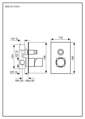 Emmevi Siris, однорычажный встраиваемый смеситель для душа с дивертером на 2 выхода, цвет хром