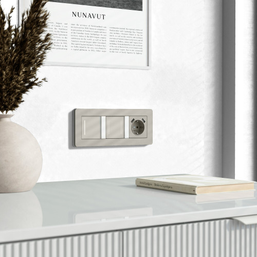 Сенсорный выключатель двухклавишный с подсветкой (дымчатый) W4522014