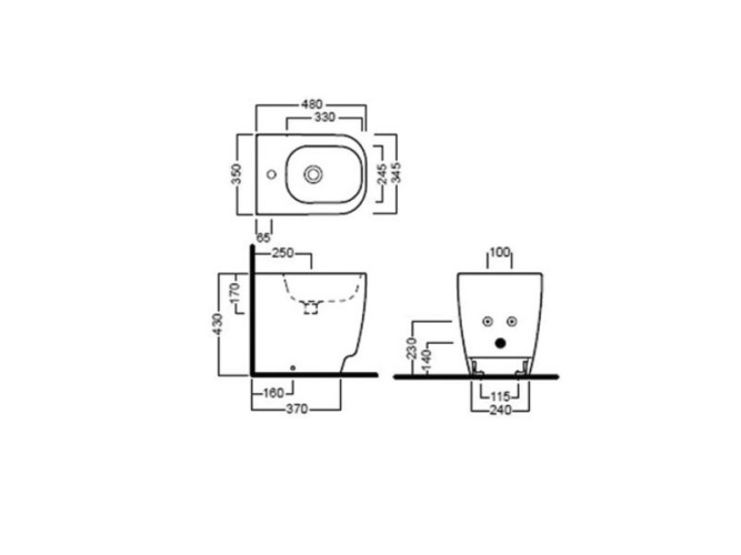 Биде напольное HATRIA FUSION 48 YXC901