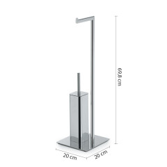 Gedy Felix, стойка: бумагодержатель/металлический квадратный ерш, цвет хром