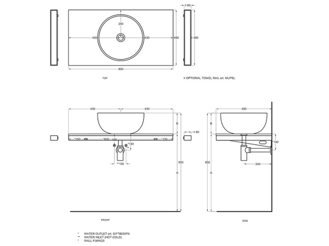 структура для столешницы CIELO Multiplo MUST90 CM