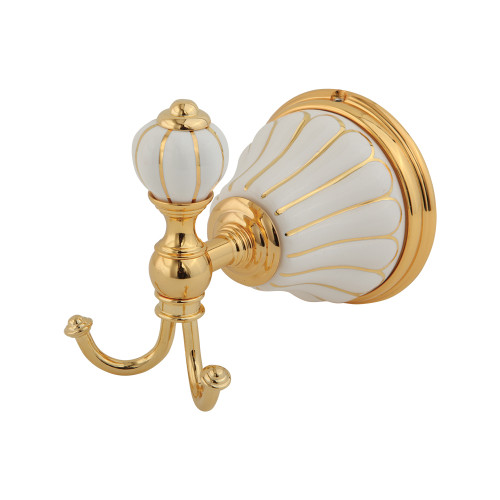 Крючок, керамика белая с золотым декором, золото Migliore Olivia