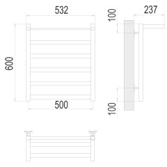 Полотенцесушитель TERMINUS Эконом Хендрикс П6 500х600 NEW