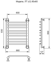 Полотенцесушитель Ника TRAPEZIUM ЛТ (Г2) 80/60