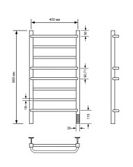 Полотенцесушитель электрический с/т Comfysan Puro-K EC-8 80/40, белый