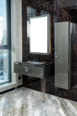 Столешница стекло 80см моноблок Глянцевый Графит