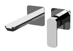 Daniel Tiara, встраиваемый в стену однорычажный смеситель для раковины (излив 16,8 см), цвет черный матовый