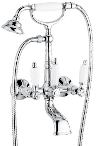 Emmevi Deco Ceramic, смеситель с ручным душем для ванной, цвет хром